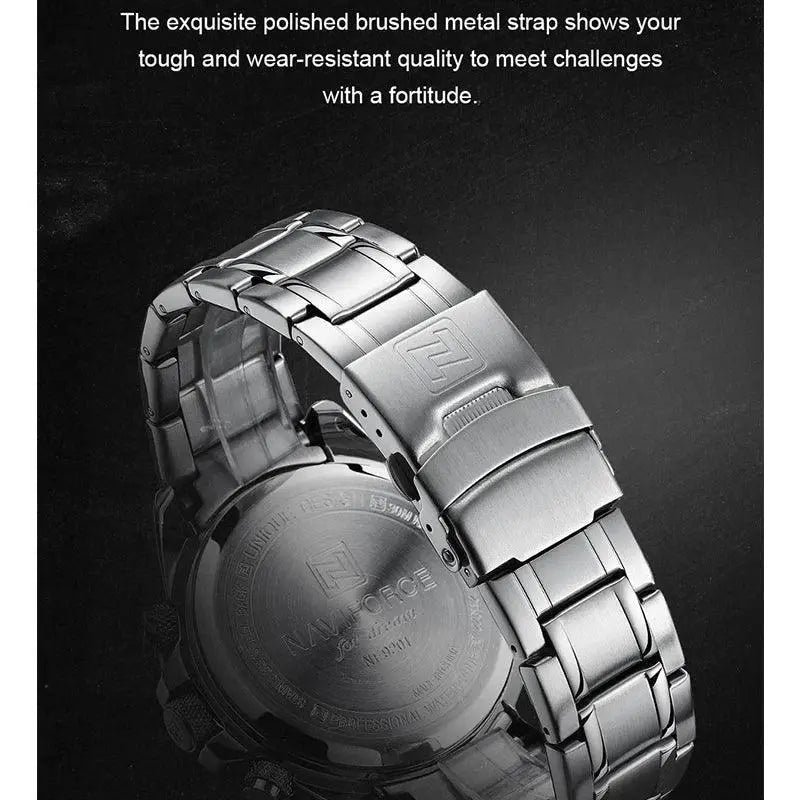 Naviforce Digital Stainless Steel Sports Watch Multifunction