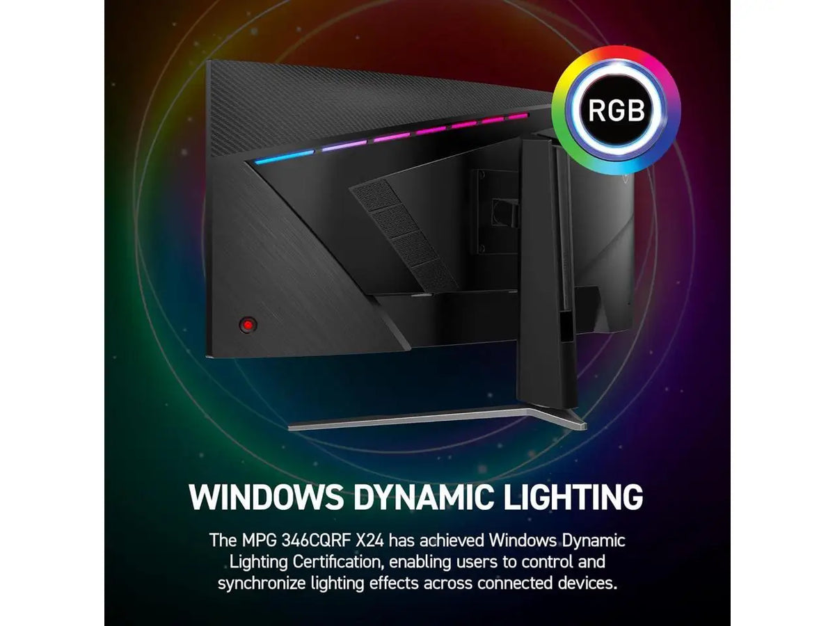 MSI 34 inch UltraWide QHD 2K 1440P 240Hz Adaptive Sync 0.5ms HDR400 RGB USB-C 1500R Curved Gaming Computer Monitor with Height Adjustable, Swivel & Tilt stand MPG 346CQRF X24