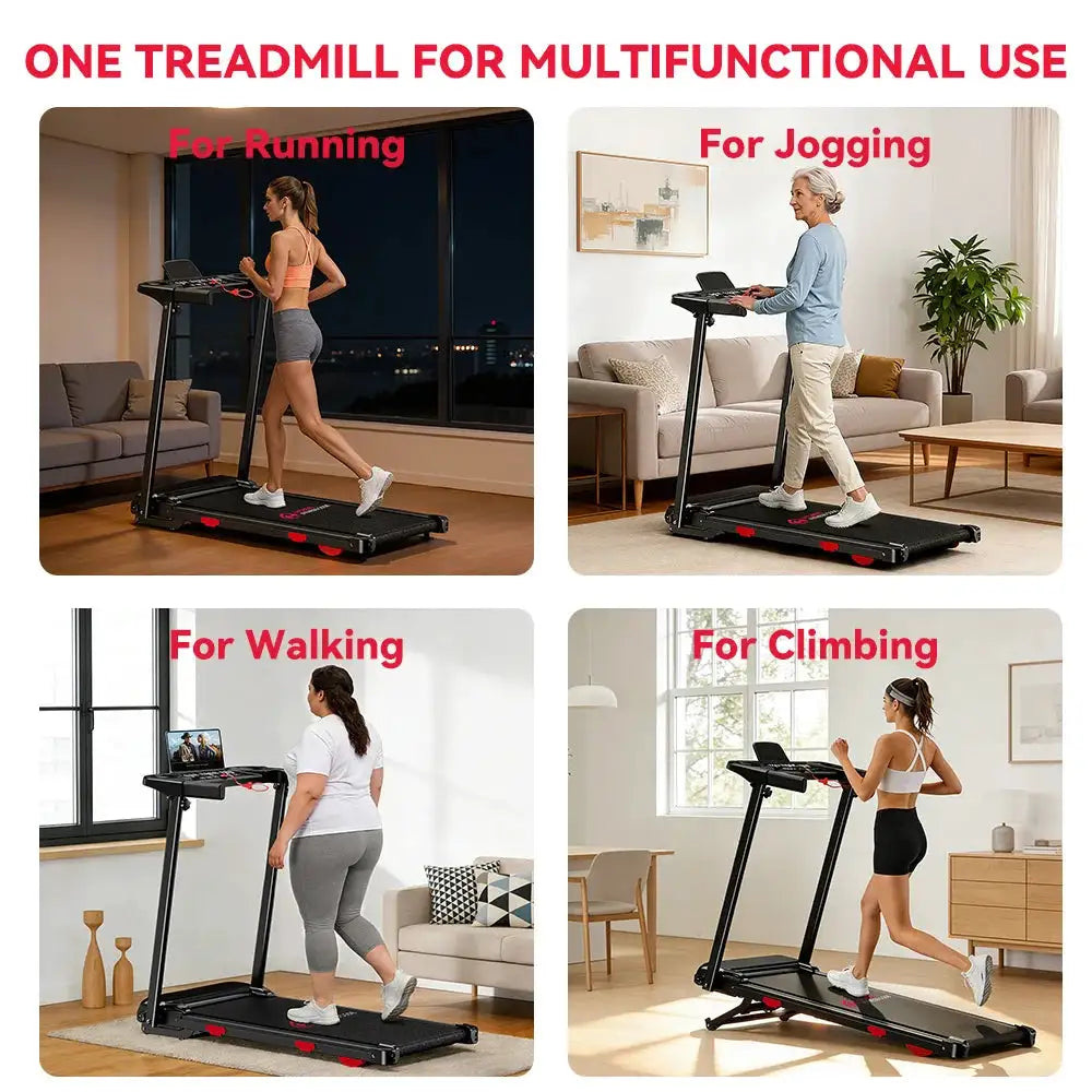 Folding Treadmill with incline Portable Treadmills Home with HandleBar,Walking Pad Foldable 3.0HP Quiet Brushless LED Dispay