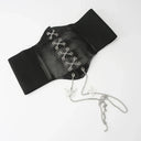 Butterfly Chain Corset Wide Belts PU Leather Slimming Girdle