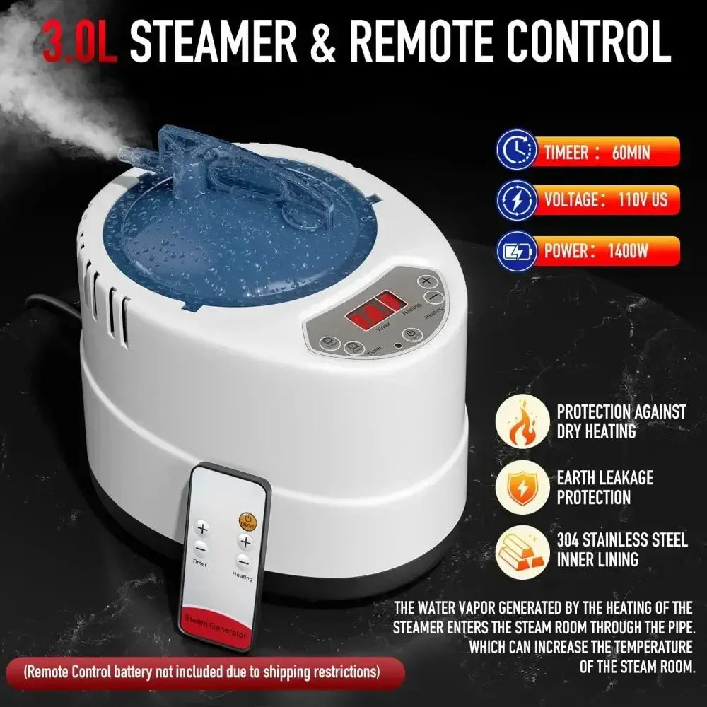 Portable Infrared Steam Sauna With Red Light Therapy Lamp - OurLum.com