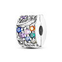 Silver Rainbow Flower Dragonfly Charm