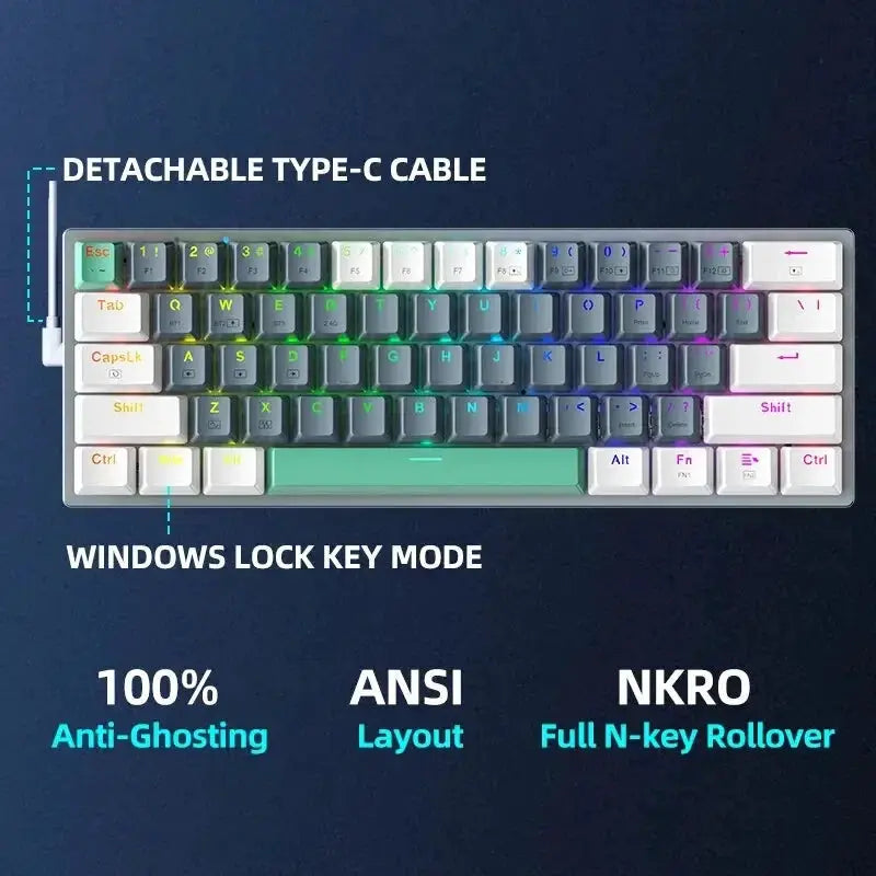Machenike K500 B61W Wireless Mechanical Keyboard 60 Percent