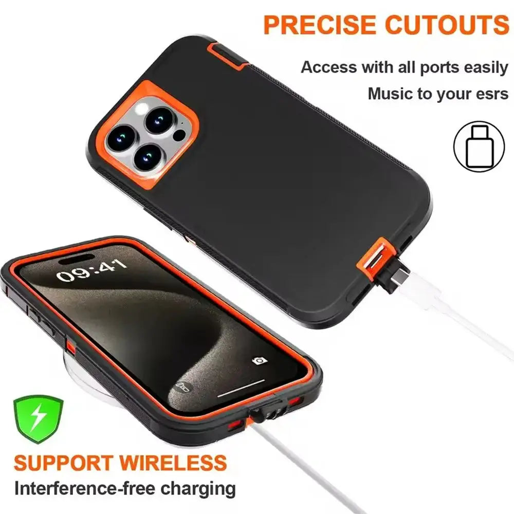 3in1 Defend Phone Case For iPhone 16 18 17 16E 15 14 Plus 13 12 Pro Max Mini Original Heavy Duty Shockproof Hybrid Armor Cover