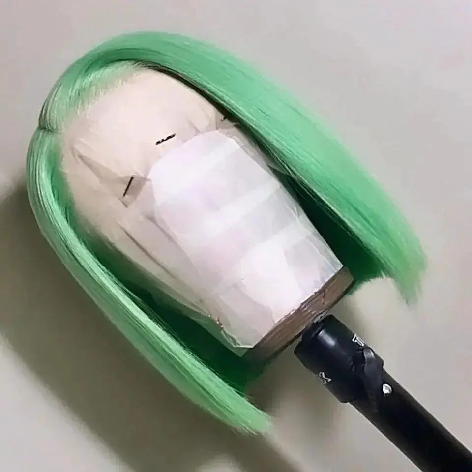 Vibrant Green Short Bob Wig 180 Percent Density Lace Front
