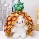 Cute Fruit Rabbit Stuffed Animals Transform Cuddly Bunny Plush Toy