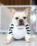 Pet Dog Clothes for French Bulldog Adidog Stripe Hoodie