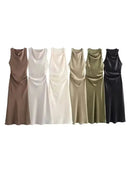 Satin Midi Dress For Women Comfort Fit