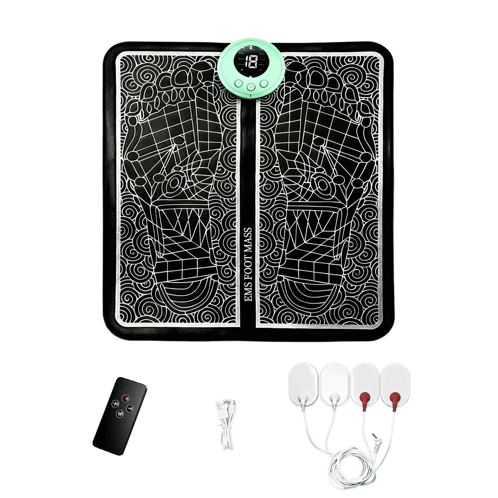 19Level EMS Foot Massager Pad Acupoints Massage Electric Muscle Stimulation Improve Blood Circulation Relief Pain Relax Feet