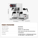 SucceBuy Commercial Drip Coffee Maker w/ Carafes Plates Stainless