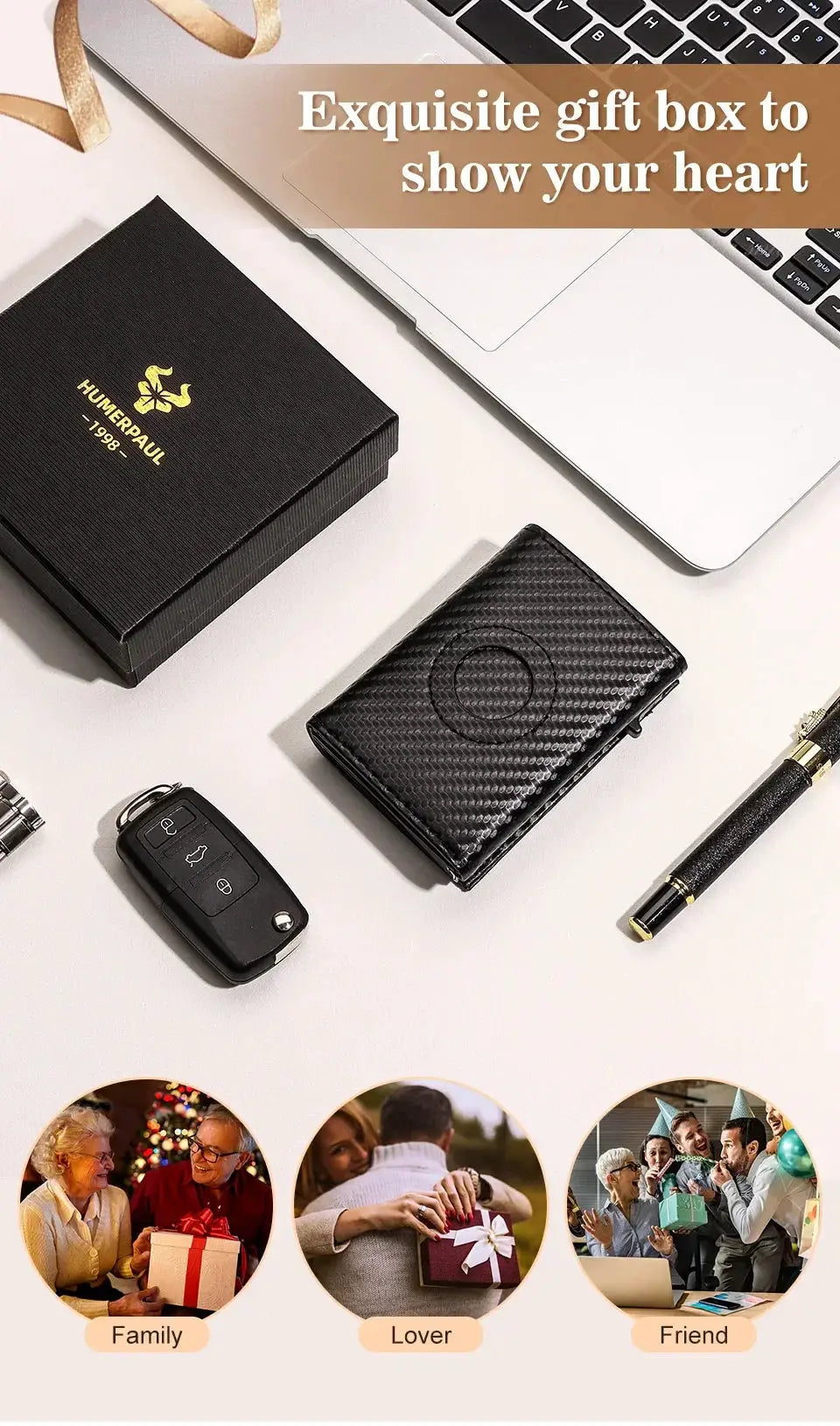 Secure AirTag Wallet for Men with Cards — product view 9