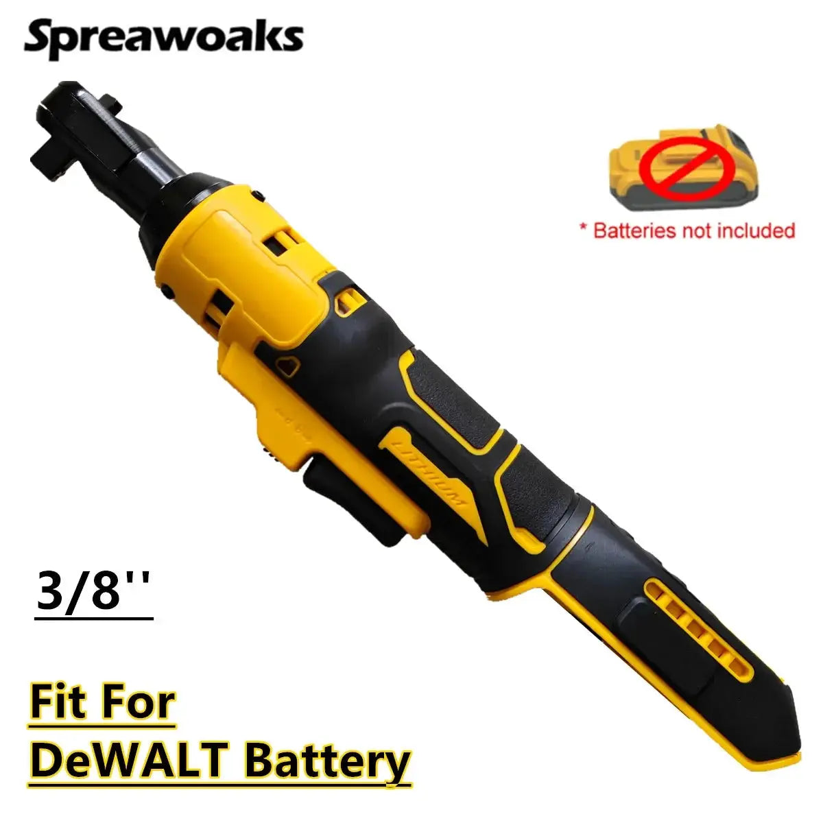 Cordless Three Eighths Inch Ratchet Wrench 220Nm Torque