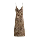 Backless Leopard Midi Dress For Women