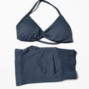 Seamless Yoga Set Women Strappy Bra High Waist