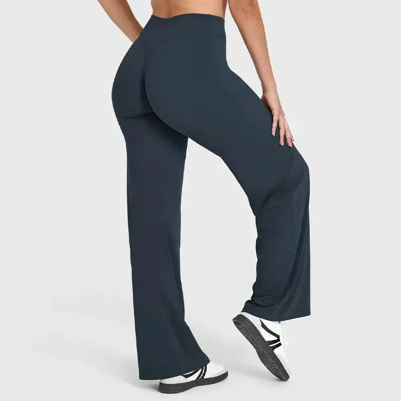 High Waisted Straight Leg Yoga Pants for Women, Naked Feeling Butt Lifting Loose Fit Workout Trousers, Slimming Gym Pants