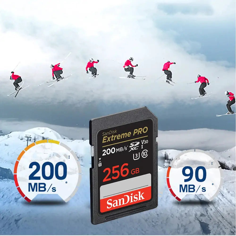 SanDisk Ultra/Extreme PRO UHS-I Card 32GB 64GB 128GB 256GB SD Card C10 Flash Memory Card SD U3 4K V30 Cards for Camera
