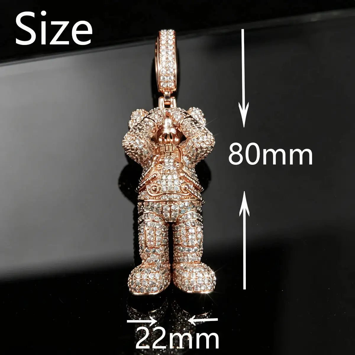 Gold Rose Gold Iced Out Pendant — product image 2