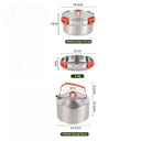 Camping Cookware Set, Lightweight Aluminum Nesting Cooking Pot