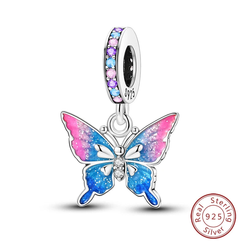 Sterling Silver Spring Colorful Butterfly