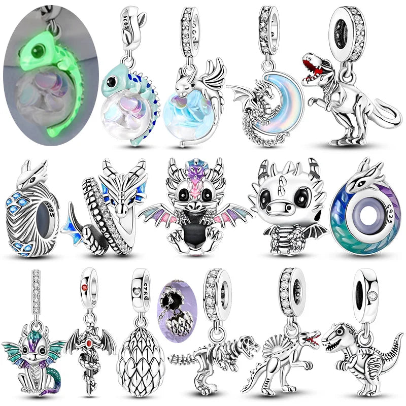 Sterling Silver Fire Dragon T-rex