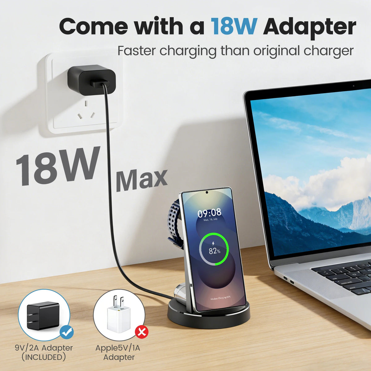 Magnetic Wireless Charger Fast Charging Dock Stand Travel — product view 5