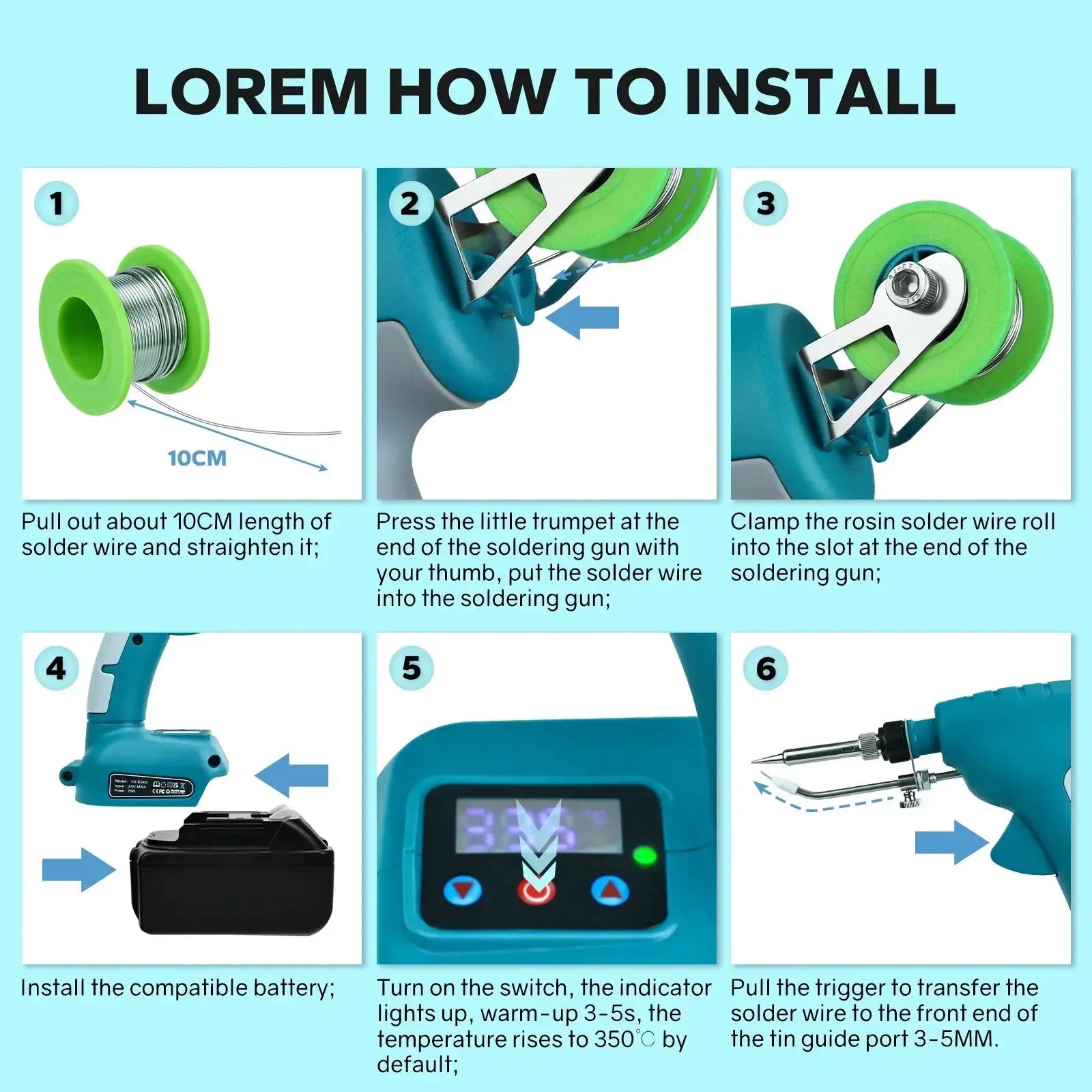 Cordless Soldering Iron Kit Fast Heating 18V Compatible - OurLum.com