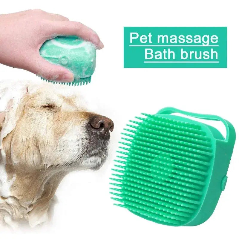 Pet Dog Shampoo Brush 2.7oz Soft Silicone Groomer 80ml