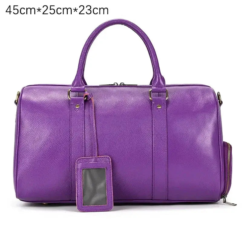 Big Capacity Genuine Leather Travel Bag For Men And Women