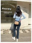 Wave Embroidery Square Bag for Everyday