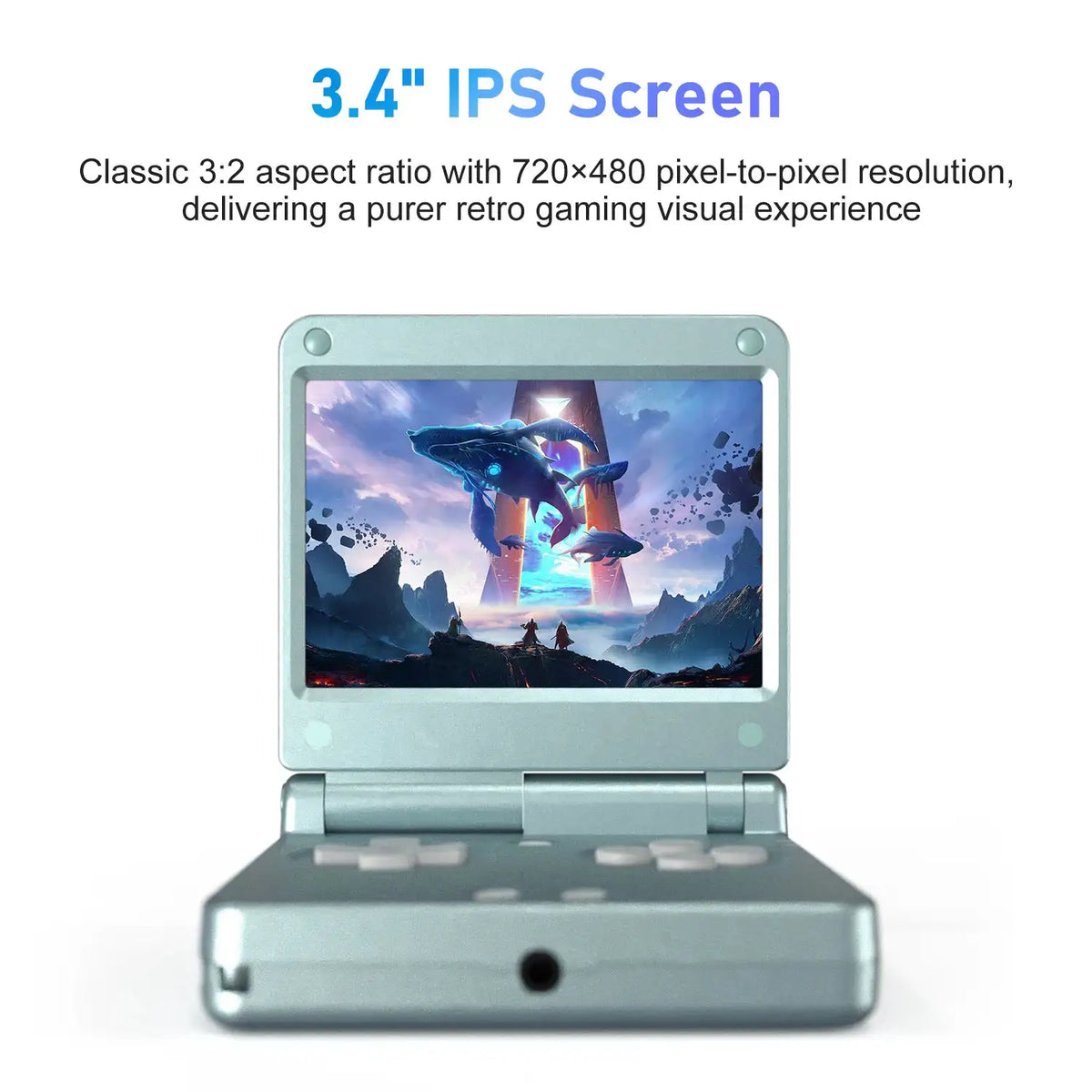 Anbernic RGSP 3.4'' IPS Screen Flip Handheld Console Linux System HDMI-compatible TV Output Clamshell Game Player 3300 mAh RG SP
