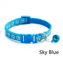 Cartoon Paw Print Pet Collar with Safety Bell Adjustable