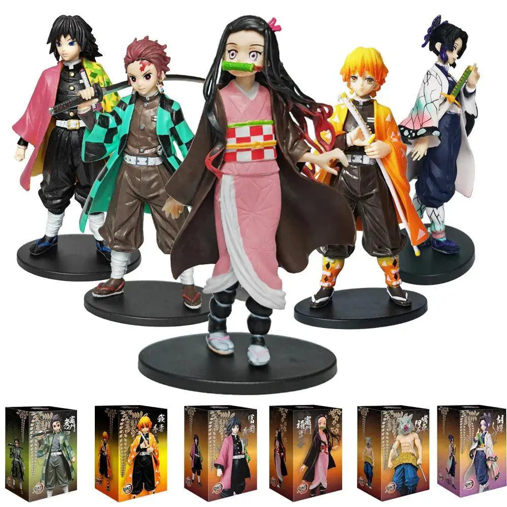 Demon Slayer Action Figures Set PVC Model Toys Epic Battles