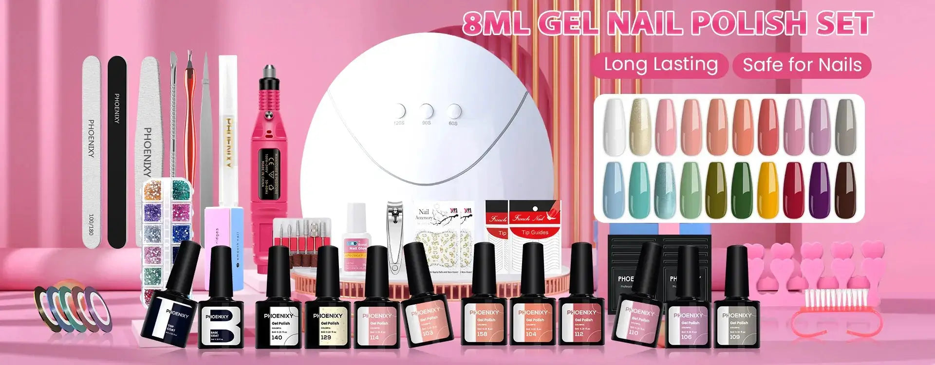 Phoenixy 38 Piece 8ml Gel Nail Polish Set Spring Summer