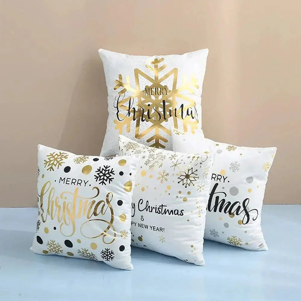 Snowflake Christmas Pillow Covers Set 4 Decorative Cases