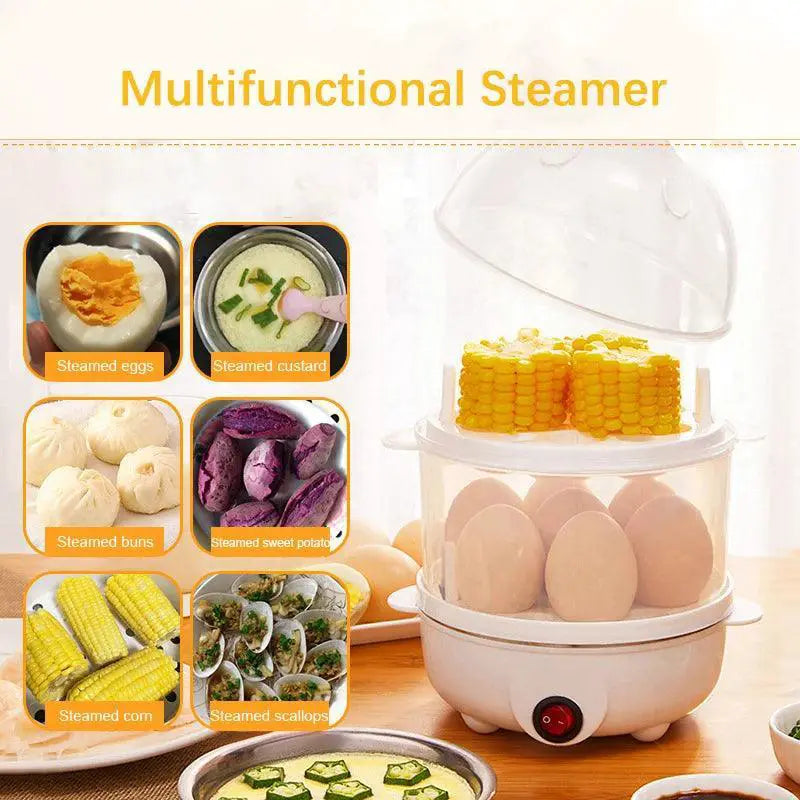 Electric Egg Cooker Double Layer Multifunction Boiler 350W