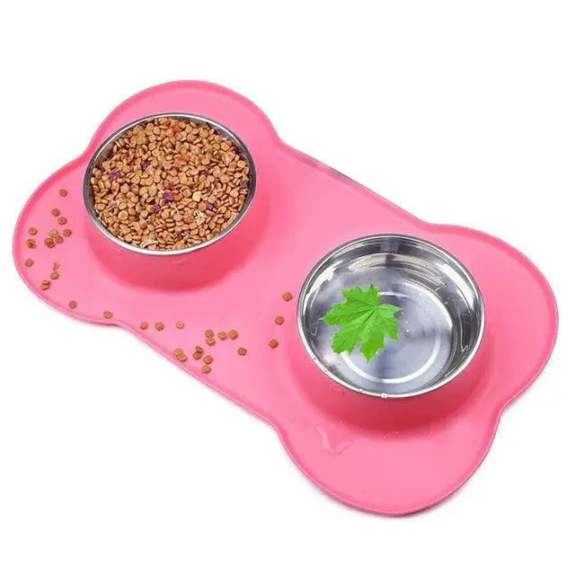 Antislip Double Dog Bowl Set For Food And Water Feeding — product view 11