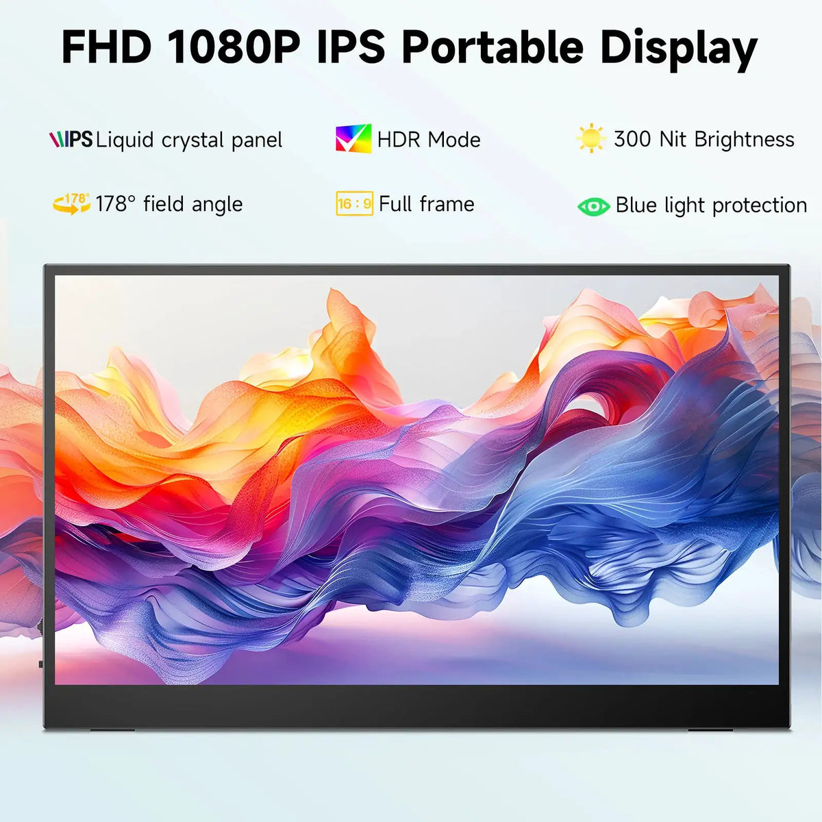 UPERFECT 15.6" Portable Monitor Touchscreen 1080P 300 Nits FHD IPS Travel Display 10-Point Touch 100% SRGB Dual Speakers USB-C HDMI External Screen for Laptop MacBook Phone PS5 Switch Xbox