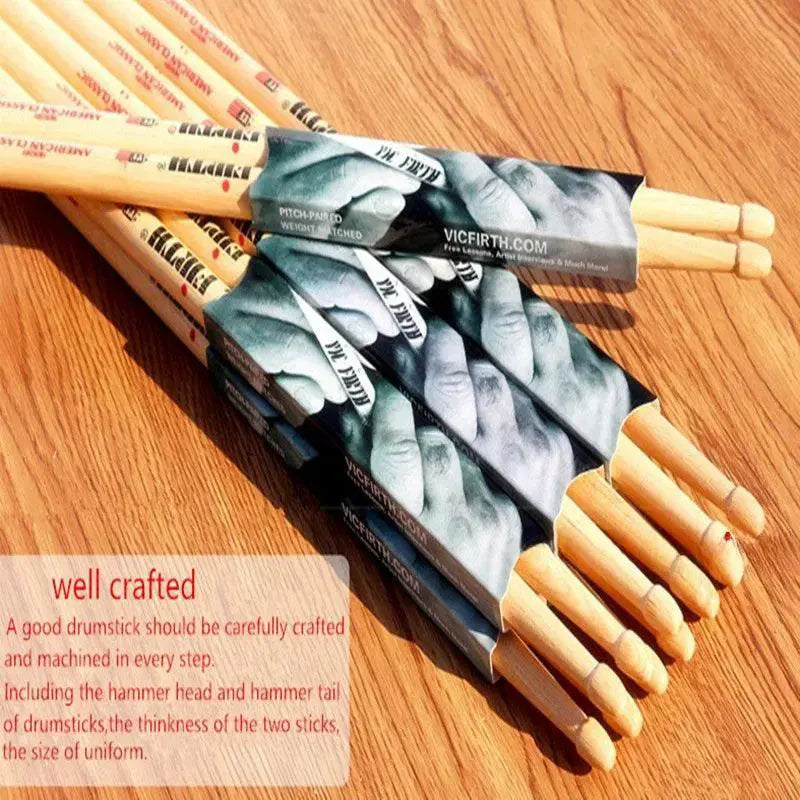 Professional 5A Hickory Walnut Drum Sticks Pair For Drummers