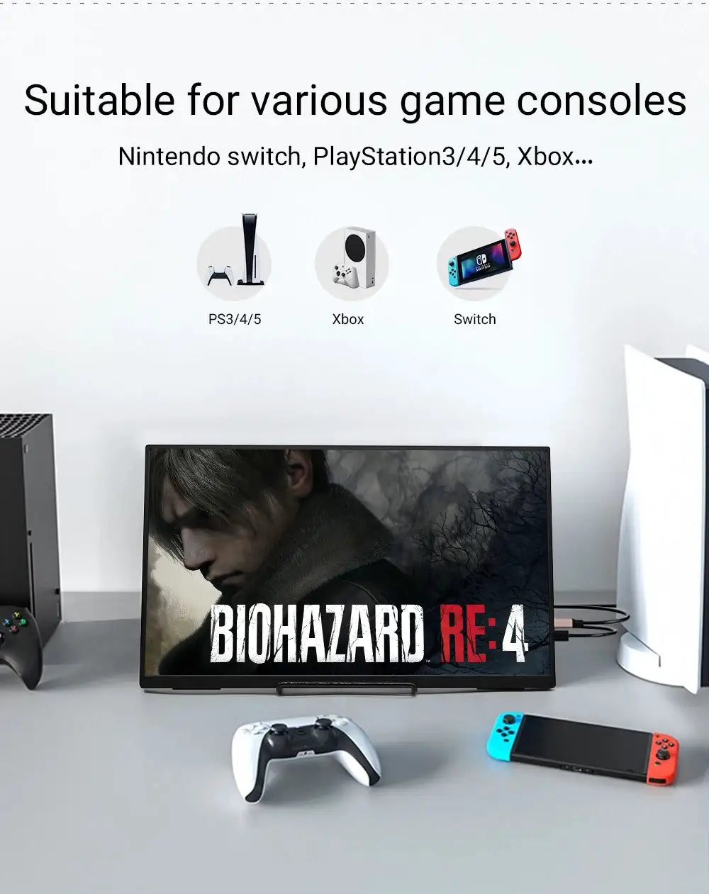 ZSUS 18-Inch 1080P 100Hz 100%sRGB Portable Monitor 16:9 HDR 350cd /M² For XBox PS4 / 5 Switch Cell Phone PC Loptop Extension