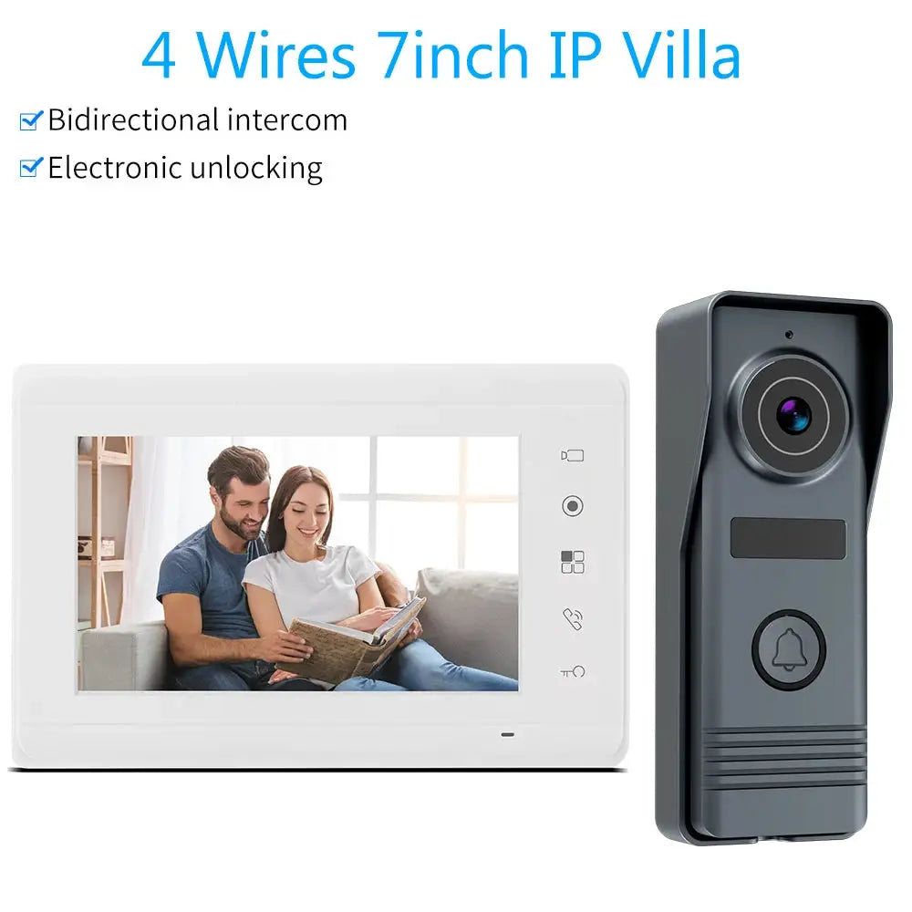 7inch Indoor Monitor Video Intercom System Visual Doorphone Camera Video Doorbell Door Phone Kits for Home IP Villa Apartment