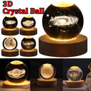 3D USB Moon Lamp: Galaxy Crystal Ball Night Light Decor