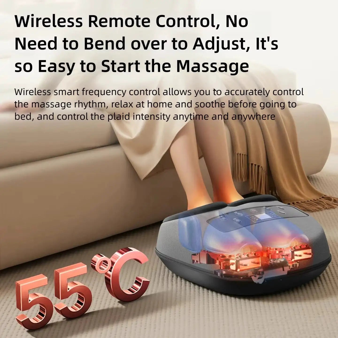 Electric Foot Massage Machine Deep Kneading with Compression for Muscle Relief Multi-Level Settings Home Use Foot Massager