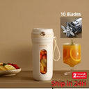 10 Blades Electric Portable Blender 350ML Juice Maker Cup