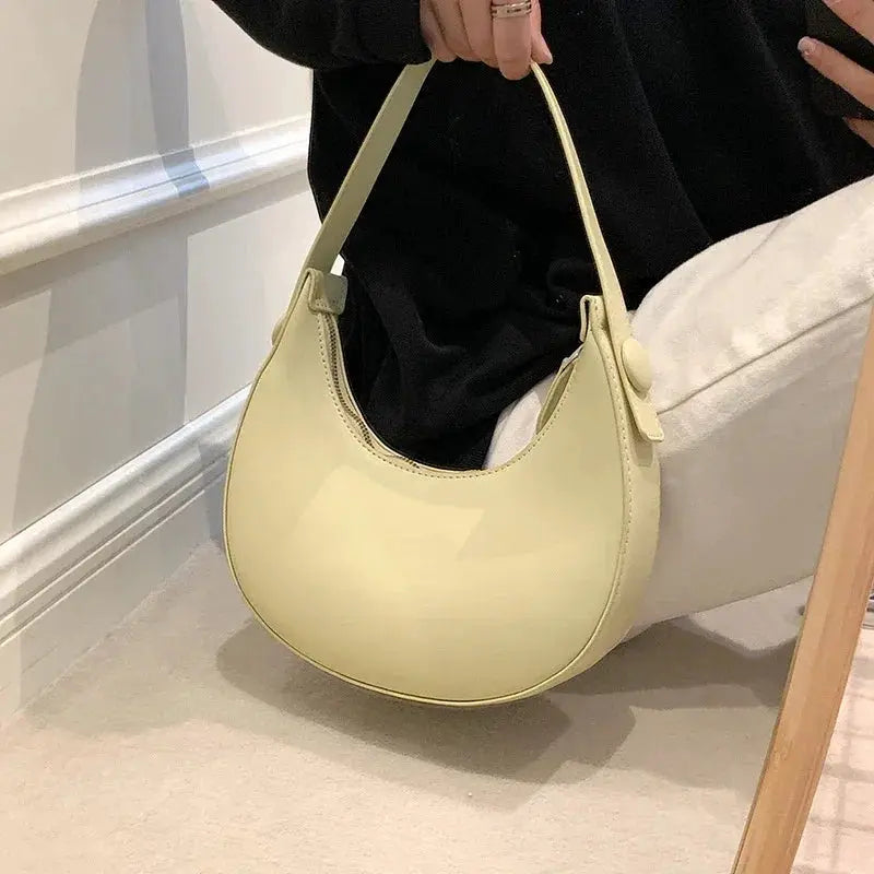 Armpit Bags Cute Half Crescent PU Leather Bag For Women