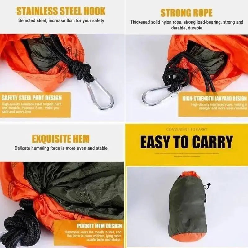 Portable Camping Hammock Lightweight Nylon Single Bed