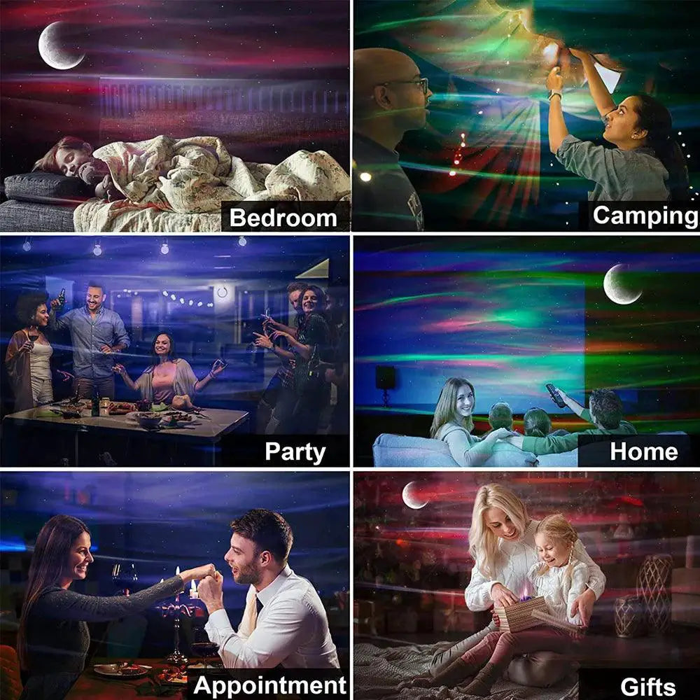Aurora Galaxy Star Projector With Bluetooth Speaker Remote