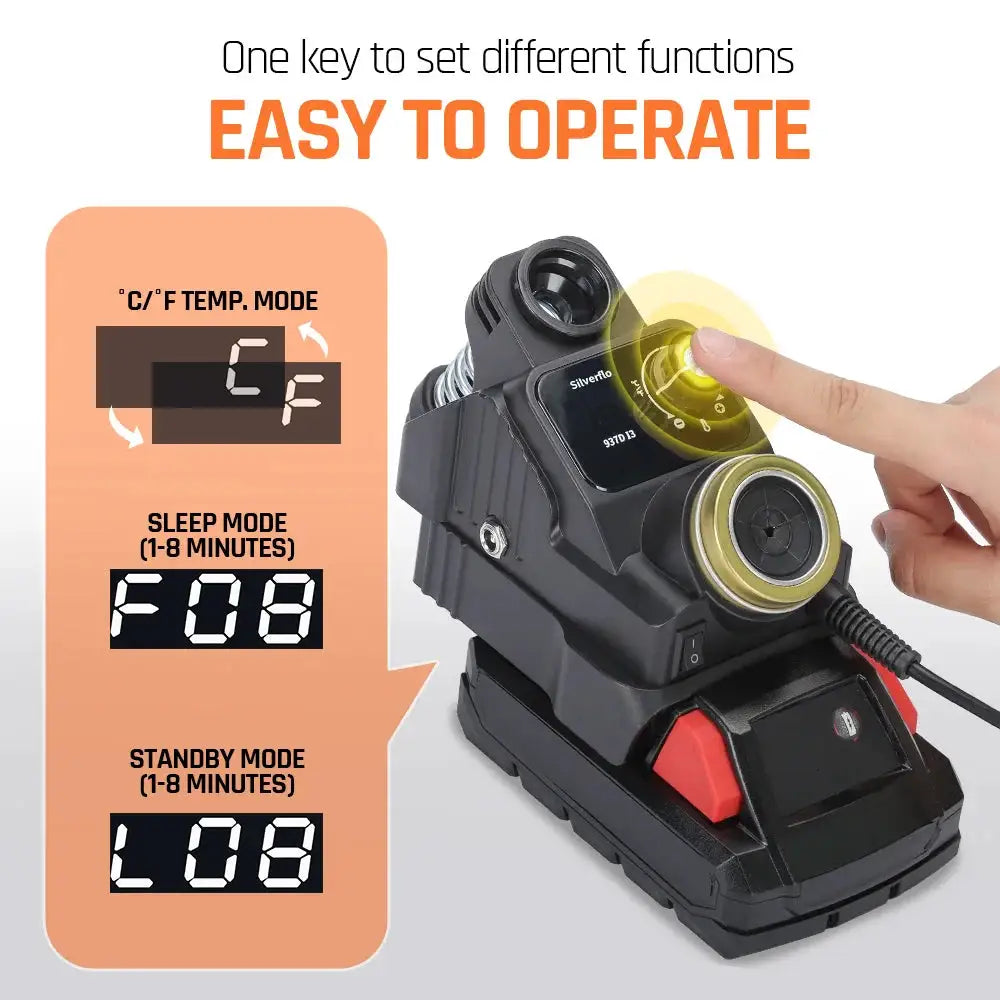 Silverflo 937D-I Cordless Soldering Station Portable Soldering Iron with Sleep Mode for DEWALT/Milwaukee/MAKITA/Battery 18/20V