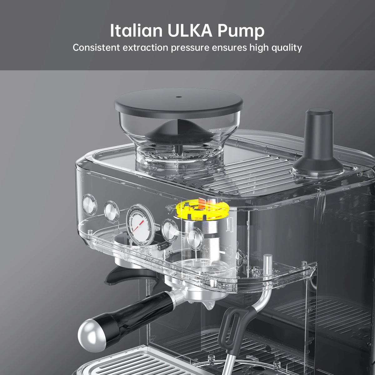 Espresso Machine with Grinder, Stainless Steel Coffee Machine — product view 5