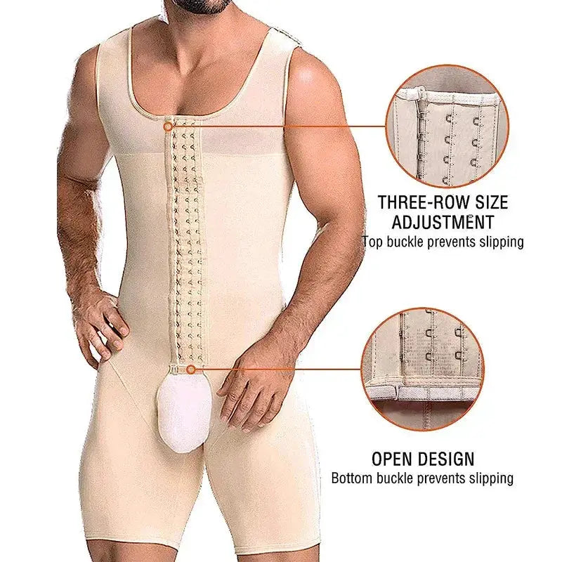 Mens Slimming Bodysuit Tummy Control Shapewear Comfort
