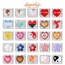 Hapiship Romantic Colour Heart Star Tai Chi Charm Links Bracelet